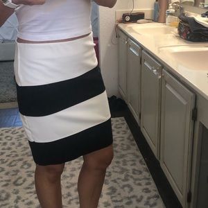 Black and white stripe pencil skirt from Loft